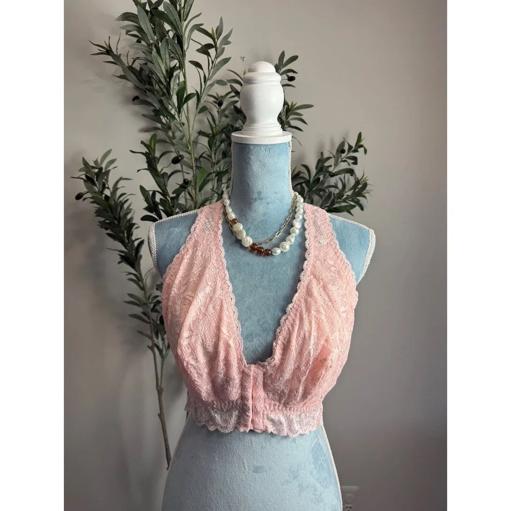 Cosabella Pink Lilly Lace Curvy Bralette Racerback Sexy & Soft NEVER1359 Size L - Picture 7 of 12